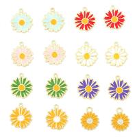 Tibetan Style Enamel Pendants, Flower, gold color plated, DIY & different styles for choice, more colors for choice, nickel, lead & cadmium free, 5PCs/Bag, Sold By Bag