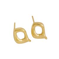 Brass Earring Drop Component 14K gold-filled DIY golden Sold By Pair