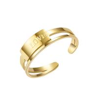 Anillo de dedo de acero inoxidable, acero inoxidable 304, chapado en oro de 14 K, Joyería & para mujer, dorado, 20mm, Vendido por UD