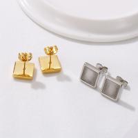 Stainless Steel Earring Stud Component 304 Stainless Steel Vacuum Ion Plating DIY & for woman 10mm Sold By PC