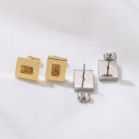 Stainless Steel Earring Stud Component 304 Stainless Steel Vacuum Ion Plating DIY & for woman Sold By PC