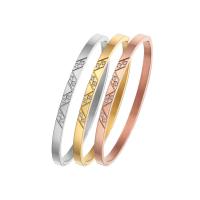 Acier titane bracelet ordinaire, beignet, bijoux de mode & pavé de micro zircon & pour femme, plus de couleurs à choisir, 4mm, Diamètre intérieur:Environ 58mm, Vendu par PC