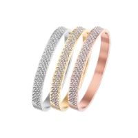 Titanium Steel Bracelet & Bangle, Donut, Vacuum Ion Plating, fashion jewelry & Unisex & different size for choice & micro pave cubic zirconia, more colors for choice, Sold By PC