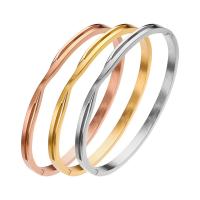 Titanium Steel Bracelet & Bangle, Donut, Vacuum Ion Plating, fashion jewelry & for woman, more colors for choice, 4mm, Inner Diameter:Approx 58mm, Sold By PC