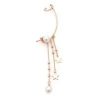 Fashion Earring Cuff and Wraps Brass with Plastic Pearl Star gold color plated fashion jewelry & for woman golden nickel lead & cadmium free Sold By PC