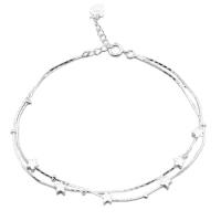 Brass Anklet, Cupronickel, platinum plated, Double Layer & for woman, original color, Sold By PC