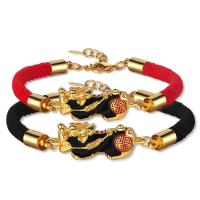 Brass Bracelet & Bangle, Cupronickel, gold color plated, braided bracelet & epoxy gel, more colors for choice, Sold By PC