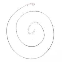 Collana di catena d'argento 925, 925 sterline d'argento, placcato, catena di casella & per la donna, nessuno, Venduto da PC