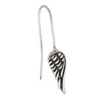 Stainless Steel Drop Earring, 316 Stainless Steel, Wing Shape, fashion jewelry & for woman, original color, 7x18mm,0.8mm,34mm, Sold By PC