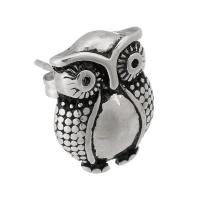 Stainless Steel Stud Earrings, 316 Stainless Steel, Owl, fashion jewelry & for woman, original color, 12x15x3mm, Sold By PC