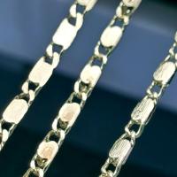 Brass Beading Chains, 14K gold plated, DIY & bar chain, nickel, lead & cadmium free, 2mm, Sold By m