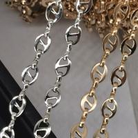 Messingkette Halskette, Messing, plattiert, DIY, keine, frei von Nickel, Blei & Kadmium, 6x8mm, verkauft von m