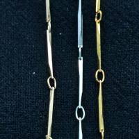 Messingkette Halskette, Messing, plattiert, DIY, keine, frei von Nickel, Blei & Kadmium, 0.80mm, verkauft von m