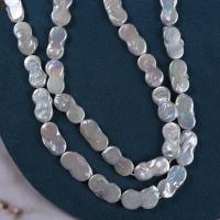 Perles nacres baroques de culture d'eau douce , perle d'eau douce cultivée, DIY, blanc, 10-11x20mm, Environ 20PC/brin, Vendu par brin