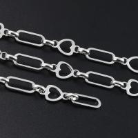 Nehrđajućeg čelika Bar lanac, 304 nehrđajućeg čelika, Srce, možete DIY, izvorna boja, 8mm, Prodano By m
