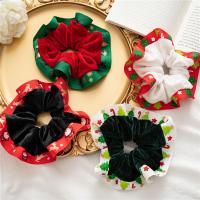 Hair Scrunchies, Velveteen, Christmas Design & different designs for choice & for woman, more colors for choice, 145mm, Sold By PC