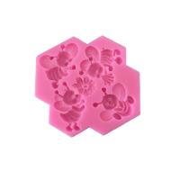 DIY Epoxy Mold Set, Silicone, Bee, pink, 120x137x10mm, Sold By PC