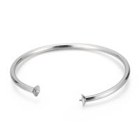 Stainless Steel Bangle, 304 Stainless Steel, DIY, original color, 60*3mm, Sold By PC