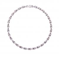 Titanium Steel Necklace, polished, fashion jewelry & Unisex & different size for choice, silver color, 10mm, Sold By PC