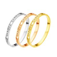 Titanium stål armbånd, Donut, mode smykker & med romersk nummer & Unisex, flere farver til valg, 6mm, Indvendig diameter:Ca. 58mm, Solgt af PC