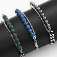 Titanium Steel Bracelet, with Resin, with 5cm extender chain, polished, patchwork & fashion jewelry & for man, more colors for choice, Length:18 cm, Sold By PC