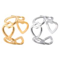 Titanium Steel Finger Ring Heart Vacuum Ion Plating fashion jewelry & for woman & hollow Sold By PC