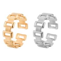 Titanium Steel Cuff Finger Ring Vacuum Ion Plating fashion jewelry & Unisex & hollow Sold By PC