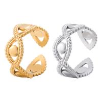 Titanium Steel Cuff Finger Ring Horse Eye Vacuum Ion Plating fashion jewelry & for woman Sold By PC