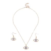 Tibetan Style Jewelry Sets, earring & necklace, plated, 2 pieces & for woman & with rhinestone, more colors for choice, nickel, lead & cadmium free, 20x35mm, Length:Approx 16 Inch, Sold By Set