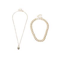 Multi Layer Necklace Zinc Alloy Lock gold color plated Double Layer & for woman & with rhinestone nickel lead & cadmium free Length Approx 20.7 Inch Approx 15.3 Inch Sold By PC