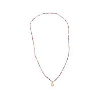 Seed verre collier de perles, Seedbead, avec coquille & alliage de zinc, coquille, Style bohème & pour femme, 23x10mm, Longueur Environ 32.2 pouce, Vendu par PC