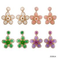Örhänge smycken, Seedbead, med paljetter & PU, Blomma, handgjord, Bohemiska stilen & för kvinna, fler färger för val, 36x50mm, Säljs av Par