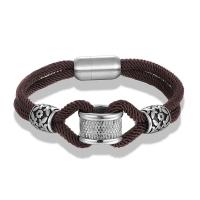 Titanium Steel Bracelet & Bangle with Milan Cord & Unisex Sold By PC