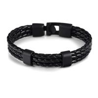 PU Leather Cord Bracelets, with Tibetan Style, plated, dyed & Unisex, more colors for choice, Length:Approx 8.26 Inch, Sold By PC