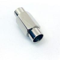 Edelstahl Magnetverschluss, 304 Edelstahl, poliert, DIY, originale Farbe, 10x22mm, Bohrung:ca. 6mm, verkauft von PC