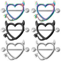 Stainless Steel Nipple Ring 304 Stainless Steel with 316L Stainless Steel Heart plated for woman Sold By Lot
