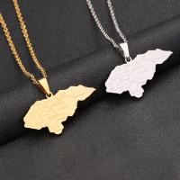 Stainless Steel Jewelry Necklace 304 Stainless Steel Map Vacuum Ion Plating fashion jewelry & Unisex Length Approx 20 Inch Sold By PC