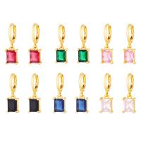 Crystal örhängen, Mässing, med Kristall, äkta guldpläterad, mode smycken & för kvinna, fler färger för val, nickel, bly och kadmium gratis, 25x8mm, Säljs av Par