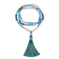 Natural Gemstone Necklace, with Gemstone, fashion jewelry & for woman, multi-colored, 90mm, Sold Per 86 cm Strand
