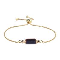 Gemstone Bracelets, Brass, with Gemstone, fashion jewelry & for woman, more colors for choice, Length:24 cm, Sold By PC