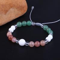 Gemstone Bracelets, Polyester Cord, with Gemstone, fashion jewelry & for woman, multi-colored, Sold Per 15-30 cm Strand