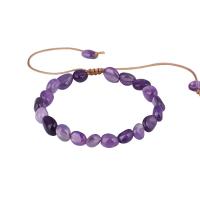 Gemstone Bracelets, Polyester Cord, with Gemstone, fashion jewelry & for woman, more colors for choice, Sold Per 15-30 cm Strand