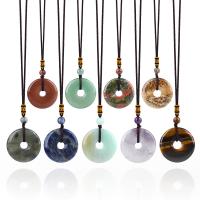 Gemstone šperky náhrdelník, Vosk, s Drahokam, módní šperky & pro ženy, více barev na výběr, 30mm, Délka 76 cm, Prodáno By PC