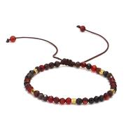Bracelets de cristal, corde de cire, avec cristal & laiton, bijoux de mode & pour femme & facettes, multicolore, Vendu par 14-28 cm brin
