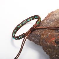 Bracelets turquoises de mode, corde de cire, avec Turquoise africain, bijoux de mode & pour femme, multicolore, Vendu par 14.76 cm brin