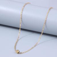Titanstahl Halskette, mit Verlängerungskettchen von 5cm, rund, Galvanische Beschichtung, unisex, goldfarben, 5mm, Länge:ca. 40 cm, verkauft von PC