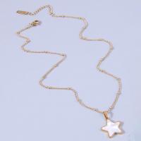 Titanium Steel Necklace with Resin with 5cm extender chain Star Galvanic plating for woman white Length Approx 40 cm Sold By PC