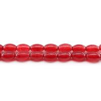 Calcedônia roxa, calcedôniavariedade de sílica, Balde, polido, tingido & DIY, vermelho, 8x12mm, Aprox 31PCs/Strand, vendido por Strand