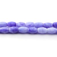 Natural Chalcedony Bead, barrel, polished, dyed & DIY, purple, nickel, lead & cadmium free, 8x12mm, Approx 31PCs/Strand, Sold By Strand