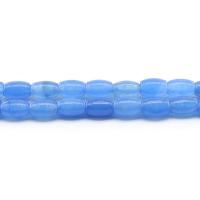 Aquamarine Beads, barrel, polished, DIY, blue, 8x12mm, Approx 31PCs/Strand, Sold By Strand